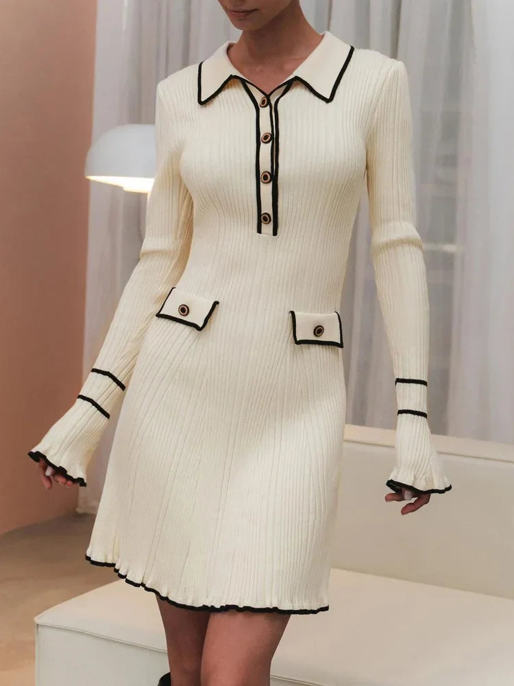 Vestido de malha com babados