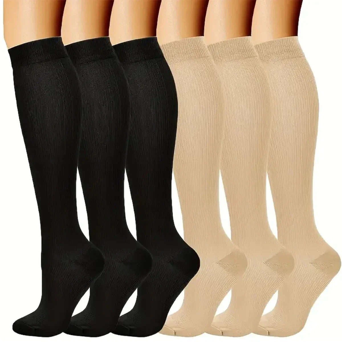 Kit com 6 Pares de Meias de Compressão