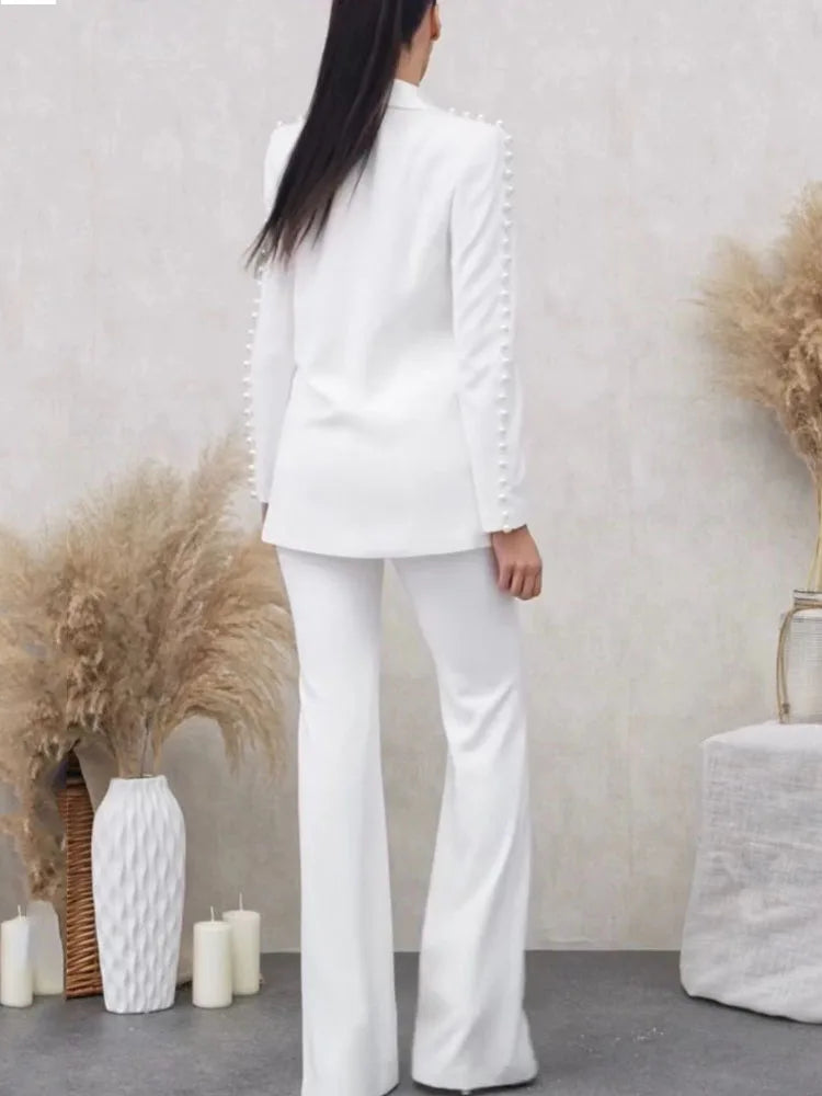Conjunto Alfaiataria Terno Feminino Branco