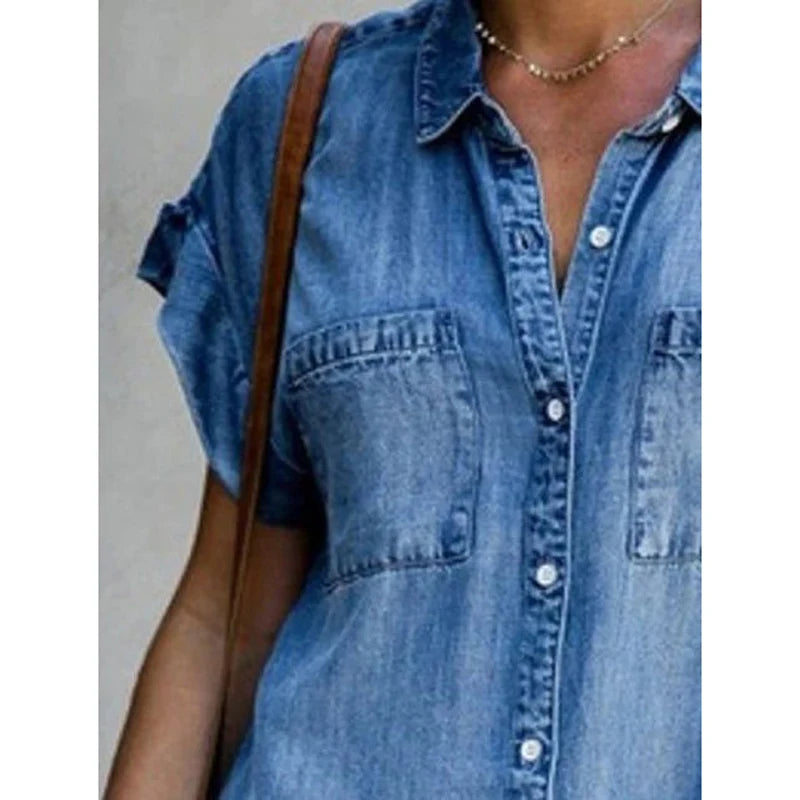 Vestido denim charme despojado