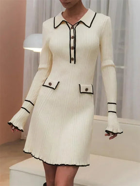 Vestido de malha com babados