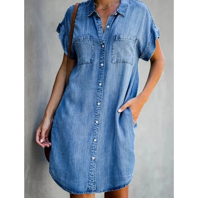 Vestido denim charme despojado