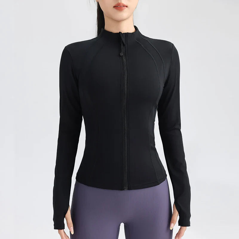 Ginásio Feminino Top de Yoga com Zíper