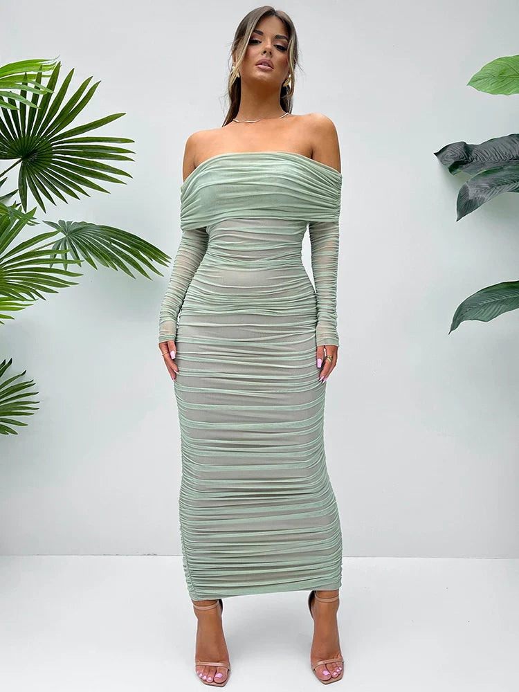 Vestido Maxi Ombro a Ombro