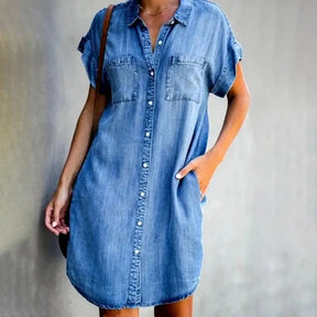 Vestido denim charme despojado