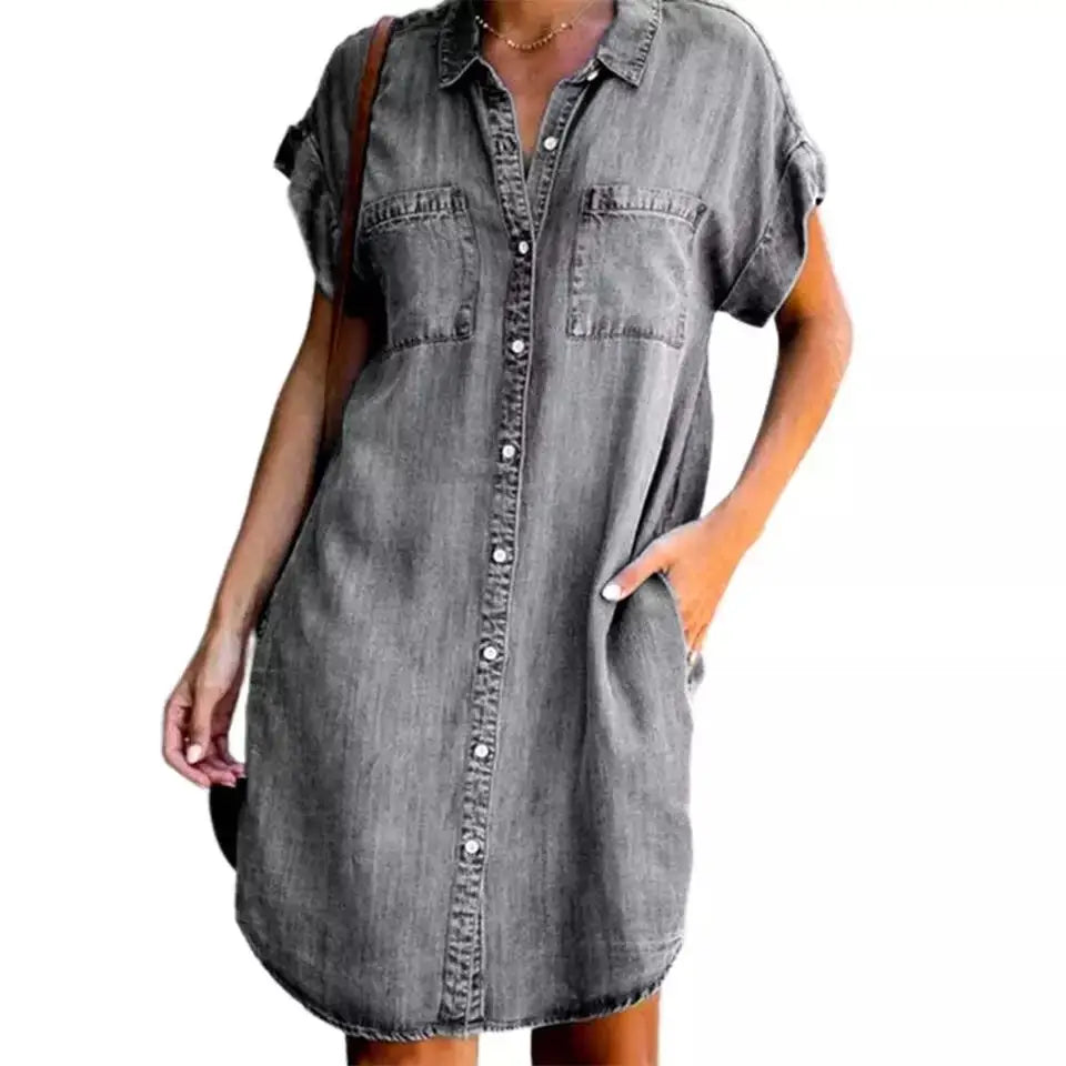 Vestido denim charme despojado