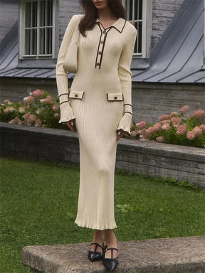 Vestido de malha com babados